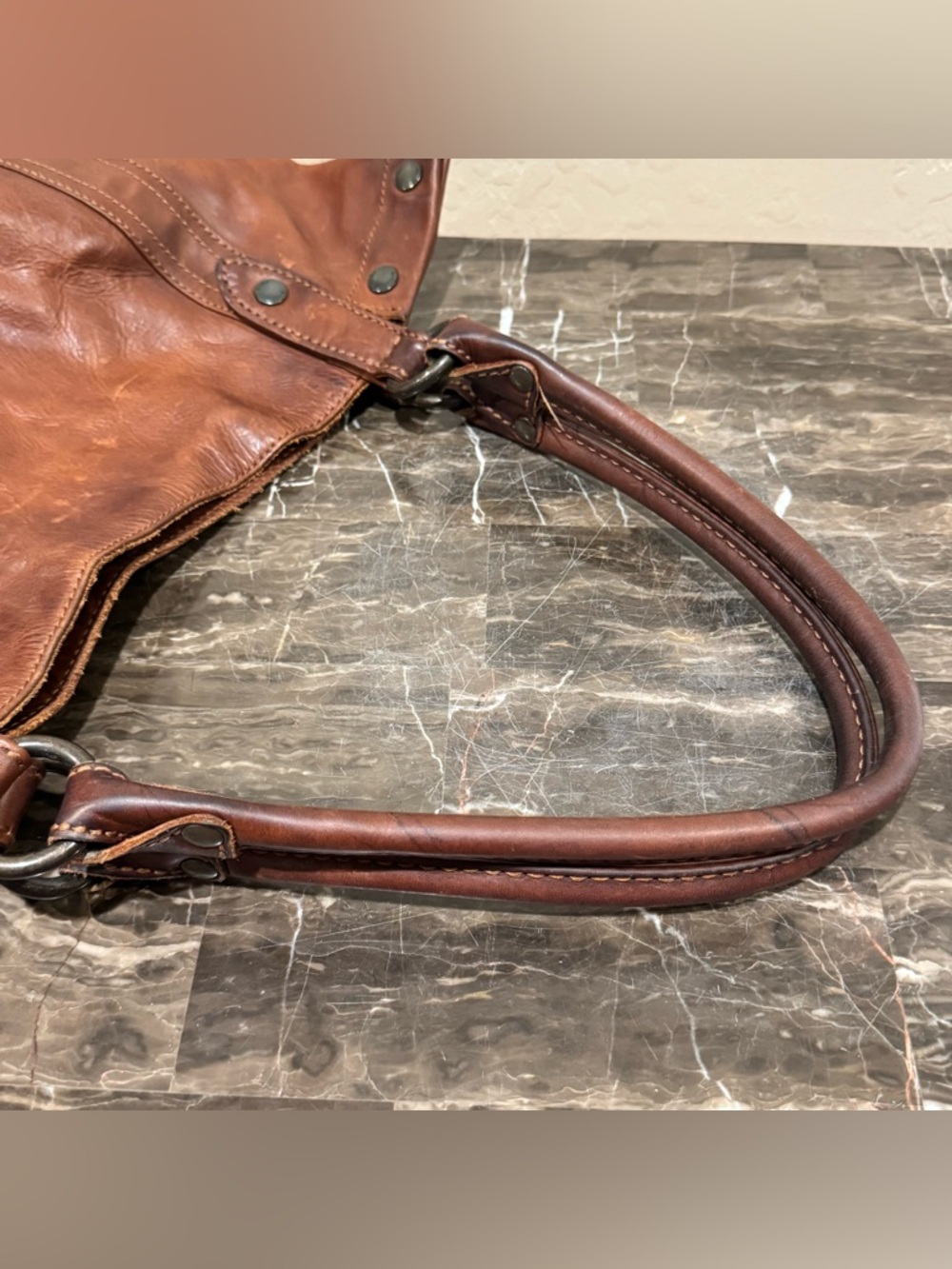 Frye Melissa Brown Leather Tote Bag - Picture 10 of 14